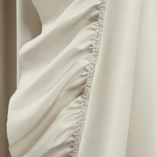 Kirkland's Home Wheat Reyna Ruffle Curtain Panel Set, 95 In.- Curtains & Drapes