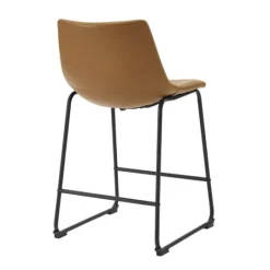 Kirkland's Home Whiskey Faux Leather Counter Stools, Set Of 2- Bar Stools & Counter Height Stools