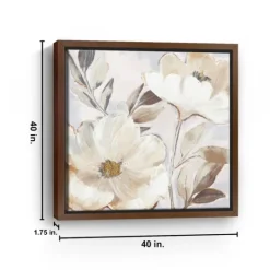 Kirkland's Home Whisper White Florals Framed Canvas Art Print- Framed Art