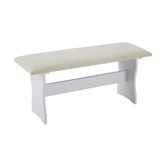 Kirkland's Home White And Beige Upholstered 3-Pc Dining Nook Set- Dining Sets