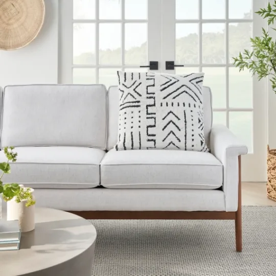 Kirkland's Home White And Black Tufted Geo Throw Pillow- Pillows