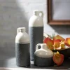 Kirkland's Home White And Black Two-Toned Ceramic Vases, Set Of 3- Vases