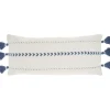 Kirkland's Home White And Blue Braided Stripe Lumbar Pillow- Pillows