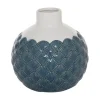 Kirkland's Home White And Blue Coastal Ceramic Vase, 8 In.- Vases