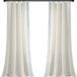 Kirkland's Home White And Blue Embroidered Curtain Panel, 84 In.- Curtains & Drapes