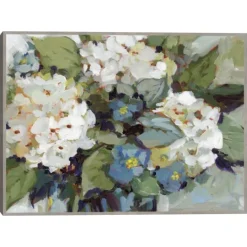 Kirkland's Home White And Blue Hydrangeas Framed Canvas Art Print- Framed Art