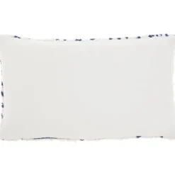 Kirkland's Home White And Blue Tufted Geo Lumbar Pillow- Pillows
