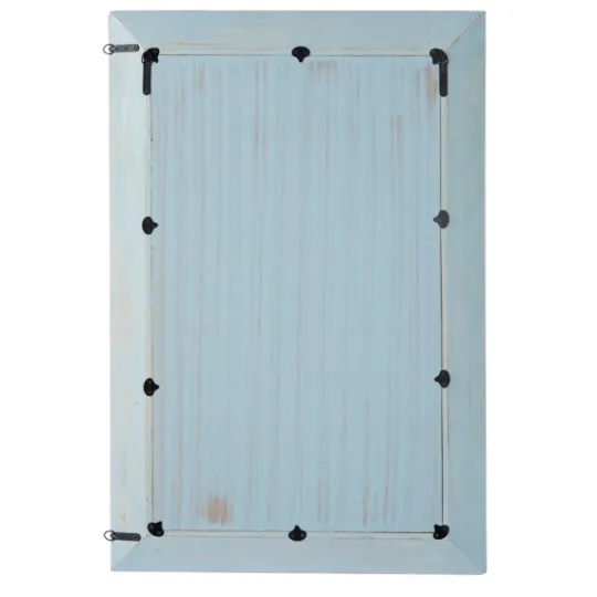 Kirkland's Home White And Blue Wood Frame Mirror, 32X48 In.- Framed Mirrors
