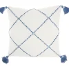 Kirkland's Home White And Blue Woven Dots Diamond Pillow- Pillows