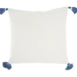 Kirkland's Home White And Blue Woven Dots Diamond Pillow- Pillows