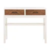Kirkland's Home White And Brown Herringbone Console Table- Console Tables