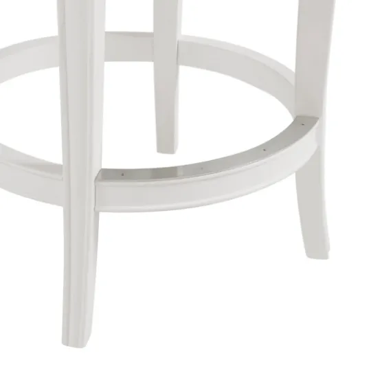 Kirkland's Home White And Faux Leather Swivel Counter Stool- Bar Stools & Counter Height Stools