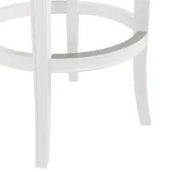 Kirkland's Home White And Faux Leather Swivel Bar Stool- Bar Stools & Counter Height Stools
