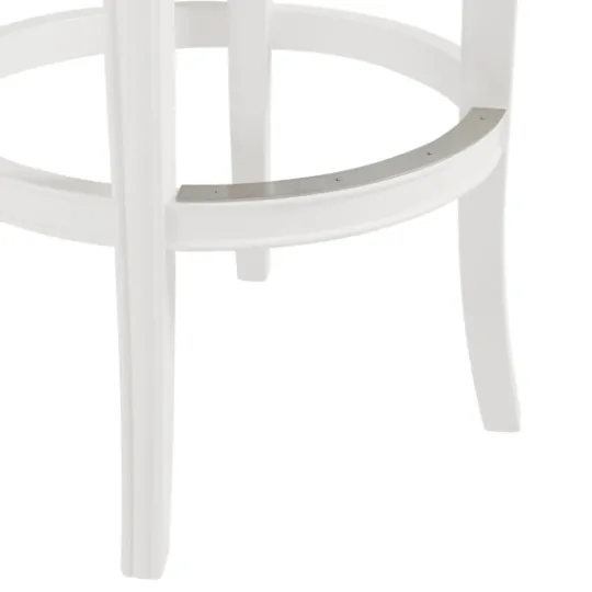 Kirkland's Home White And Faux Leather Swivel Bar Stool- Bar Stools & Counter Height Stools