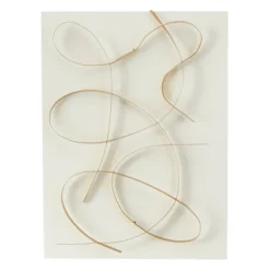 Kirkland's Home White And Gold Iron Abstract Wave Plaque- Wall Plaques