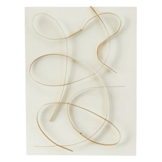 Kirkland's Home White And Gold Iron Abstract Wave Plaque- Wall Plaques