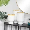Kirkland's Home White And Golden Goblet 3-Pc. Candle Holder Set- Candle Holders