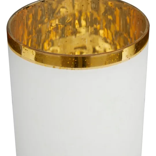 Kirkland's Home White And Golden Goblet 3-Pc. Candle Holder Set- Candle Holders
