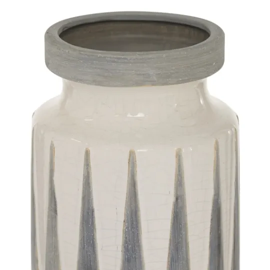 Kirkland's Home White And Gray Geometric Triangle Vase, 17 In.- Vases