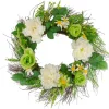Kirkland's Home White And Green Mixed Floral Spring Wreath- Wreaths