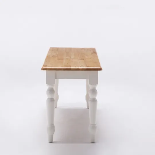 Kirkland's Home White And Natural Wood Dining Bench- Dining Chairs
