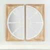 Kirkland's Home White And Natural Wood Wall Mirrors, Set Of 2- Decorative Mirrors