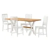 Kirkland's Home White And Natural Wood X-Frame 5-Pc. Dining Set- Dining Sets