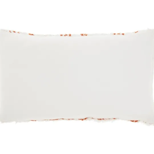 Kirkland's Home White And Orange Tufted Geo Lumbar Pillow- Pillows