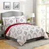 Kirkland's Home White And Red Pattern 3-Pc. King Quilt Set- Quilts