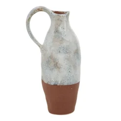 Kirkland's Home White And Rust Brown Ceramic Vase, 14 In.- Vases