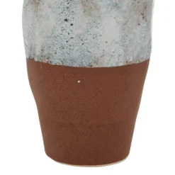 Kirkland's Home White And Rust Brown Ceramic Vase, 14 In.- Vases