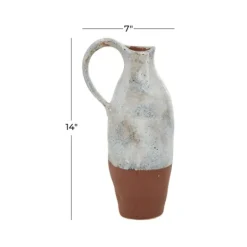 Kirkland's Home White And Rust Brown Ceramic Vase, 14 In.- Vases