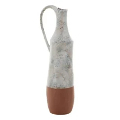 Kirkland's Home White And Rust Brown Ceramic Vase, 23 In.- Vases