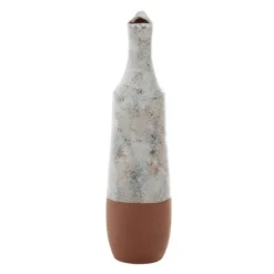 Kirkland's Home White And Rust Brown Ceramic Vase, 23 In.- Vases
