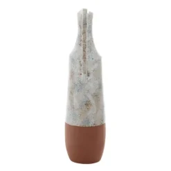 Kirkland's Home White And Rust Brown Ceramic Vase, 23 In.- Vases