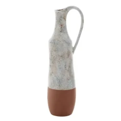 Kirkland's Home White And Rust Brown Ceramic Vase, 23 In.- Vases