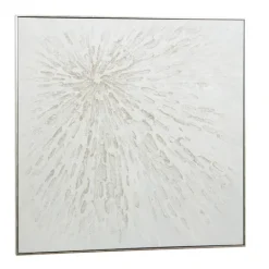 Kirkland's Home White And Silver Impasto Abstract Canvas Art Print- Canvas Art