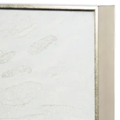 Kirkland's Home White And Silver Impasto Abstract Canvas Art Print- Canvas Art