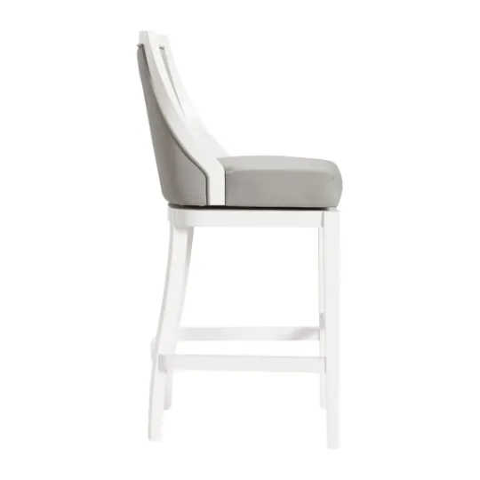 Kirkland's Home White And Swivel Bar Stools, Set Of 2- Bar Stools & Counter Height Stools