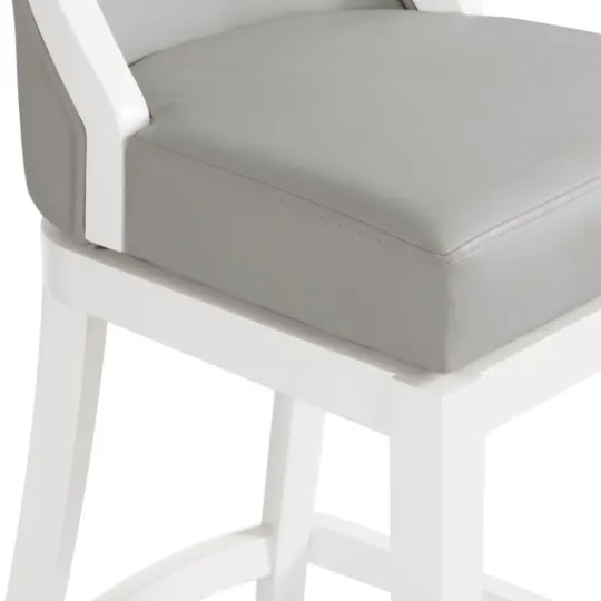 Kirkland's Home White And Swivel Bar Stool- Bar Stools & Counter Height Stools