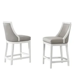 Kirkland's Home White And Swivel Counter Stools, Set Of 2- Bar Stools & Counter Height Stools