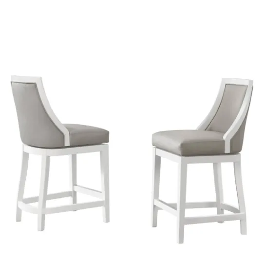 Kirkland's Home White And Swivel Counter Stools, Set Of 2- Bar Stools & Counter Height Stools