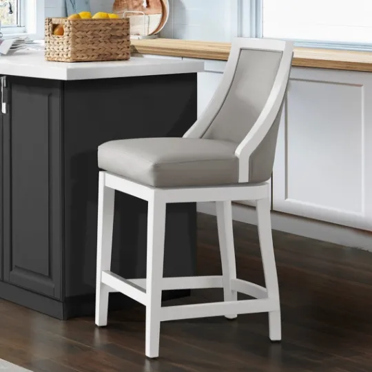 Kirkland's Home White And Swivel Counter Stool- Bar Stools & Counter Height Stools