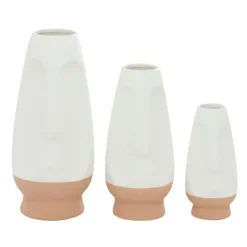 Kirkland's Home White And Tan Two Tone 3-Pc. Vases- Vases
