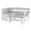 Kirkland's Home White And Upholstered 3-Pc Dining Nook Set- Dining Sets