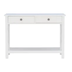 Kirkland's Home White Antique Pine X Console Table- Entryway Furniture