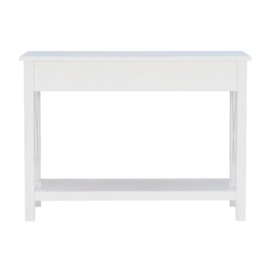 Kirkland's Home White Antique Pine X Console Table- Entryway Furniture