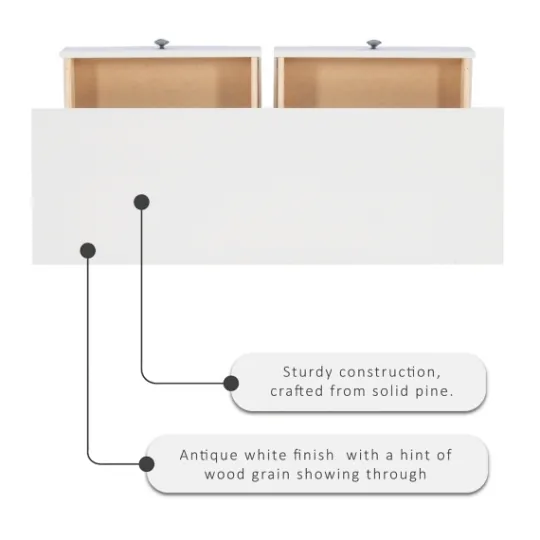 Kirkland's Home White Antique Pine X Console Table- Entryway Furniture