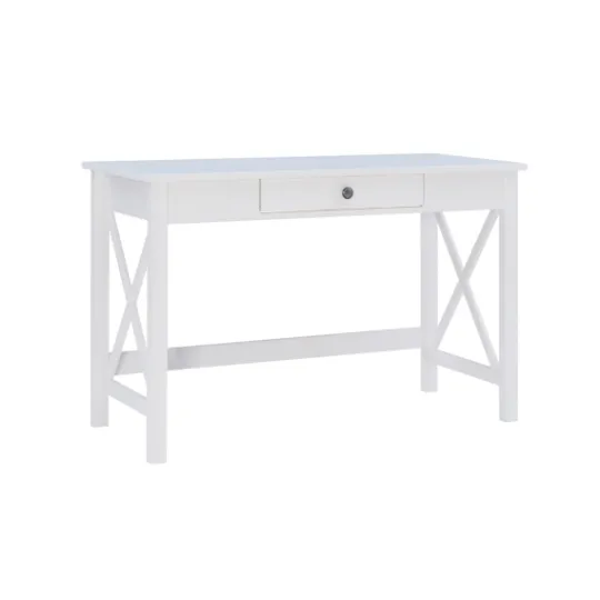 Kirkland's Home White Antique Pine X Frame Desk- Office Furniture
