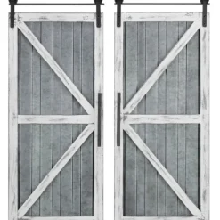Kirkland's Home White Barn Door Galvanized Wall Plaques, Set Of 2- Wall Plaques